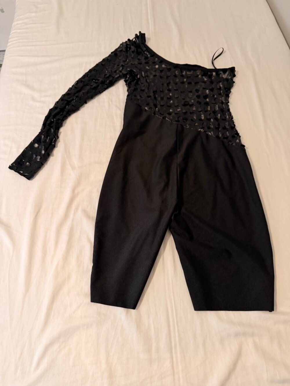 One Shoulder Leather Romper
